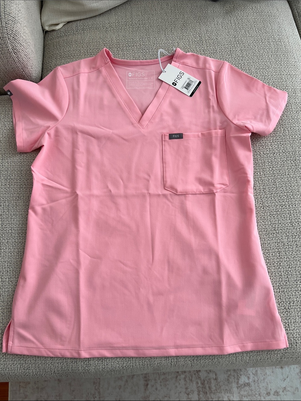 Figs Fight Club Pink Scrub Top